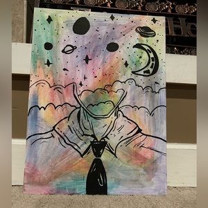 Original Painting, Head in the Clouds